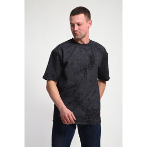 Футболка мужская М460 футер (р-ры: 46-60) черный винтаж