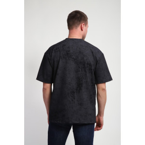 Футболка мужская М460 футер (р-ры: 46-60) черный винтаж