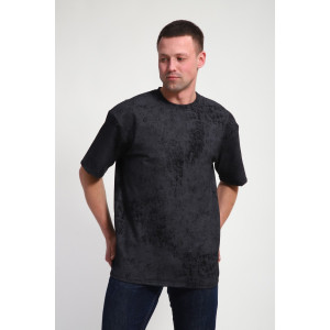 Футболка мужская М460 футер (р-ры: 46-60) черный винтаж