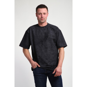 Футболка мужская М460 футер (р-ры: 46-60) черный винтаж