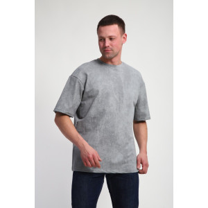 Футболка мужская М460 футер (р-ры: 46-60) серый винтаж