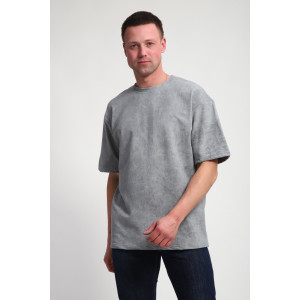 Футболка мужская М460 футер (р-ры: 46-60) серый винтаж