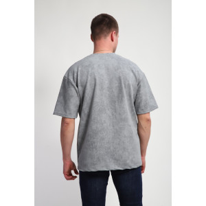 Футболка мужская М460 футер (р-ры: 46-60) серый винтаж