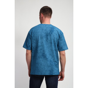 Футболка мужская М460 футер (р-ры: 46-60) индиго винтаж