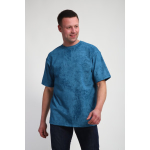 Футболка мужская М460 футер (р-ры: 46-60) индиго винтаж