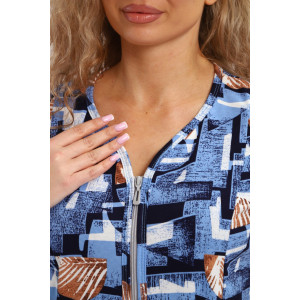 Халат женский "Юлия" Х1 кулирка (р-ры: 46-60) синий