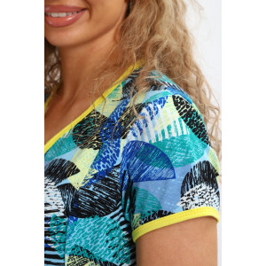 Халат женский "Юлия" Х1 кулирка (р-ры: 46-60) голубой