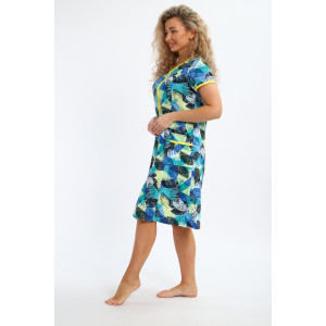 Халат женский "Юлия" Х1 кулирка (р-ры: 46-60) голубой