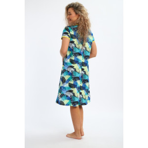 Халат женский "Юлия" Х1 кулирка (р-ры: 46-60) голубой