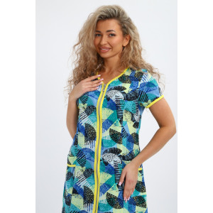 Халат женский "Юлия" Х1 кулирка (р-ры: 46-60) голубой