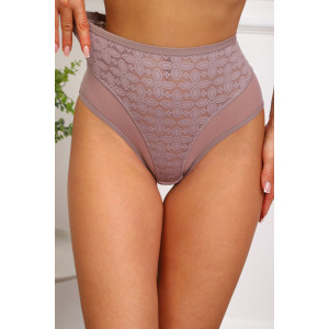 Трусы женские №64986 кружево (р-ры: 48-52) кофе Трусы женские №64986 кружево (р-ры: 48-52) кофе