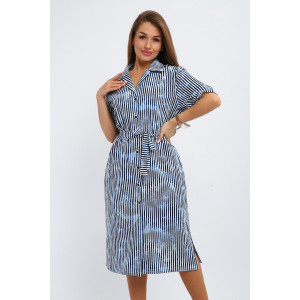Платье-рубашка женское №260 кулирка (р-ры: 48-58) синий