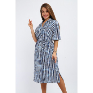 Платье-рубашка женское №260 кулирка (р-ры: 48-58) синий