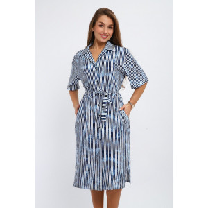 Платье-рубашка женское №260 кулирка (р-ры: 48-58) синий