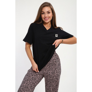 Костюм двойка женский №254.1 кулирка (р-ры: 46-56) черный