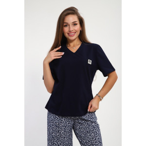 Костюм двойка женский №254 кулирка (р-ры: 46-56) синий