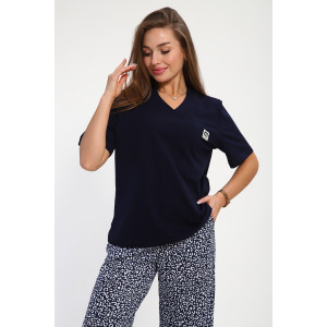 Костюм двойка женский №254 кулирка (р-ры: 46-56) синий