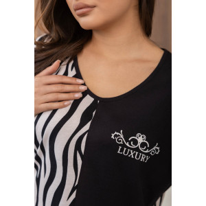 Костюм двойка женский 2179/1 кулирка (р-ры: 48-62) светло-бежевый-черный