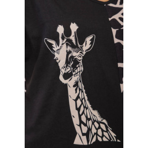 Костюм двойка женский 2179 кулирка (р-ры: 48-62) бежевый-черный