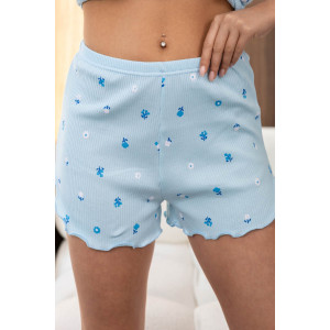 Пижама женская 2068/7 кашкорсе (р-ры: 44-54) голубой-цветы