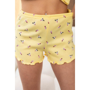 Пижама женская 2068/6 кашкорсе (р-ры: 44-54) желтый-розовые птицы