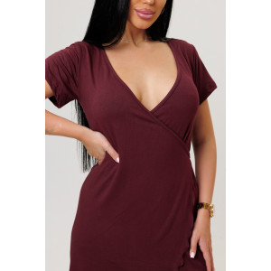 Халат женский №2278/2 вискоза (р-ры: 44-52) бордо