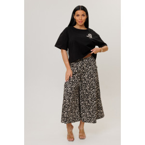 Костюм двойка женский №2262 кулирка (р-ры: 44-54) черный-черные брюки