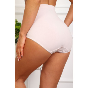 Трусы женские №64985 кружево+хлопок стрейч (р-ры: 52-56) телесный