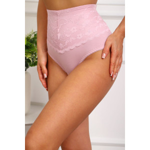 Трусы женские №64985 кружево+хлопок стрейч (р-ры: 52-56) розовый