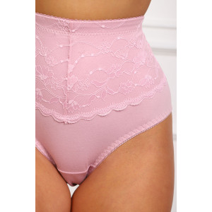 Трусы женские №64985 кружево+хлопок стрейч (р-ры: 52-56) розовый