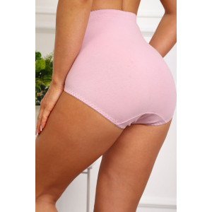 Трусы женские №64985 кружево+хлопок стрейч (р-ры: 52-56) розовый