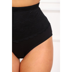 Трусы женские №64985 кружево+хлопок стрейч (р-ры: 52-56) черный