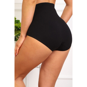 Трусы женские №64985 кружево+хлопок стрейч (р-ры: 52-56) черный