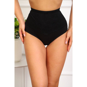 Трусы женские №64985 кружево+хлопок стрейч (р-ры: 52-56) черный