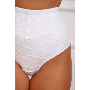 Трусы женские №64984 кружево+хлопок стрейч (р-ры: 54-58) белый