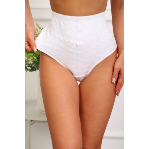 Трусы женские №64984 кружево+хлопок стрейч (р-ры: 54-58) белый