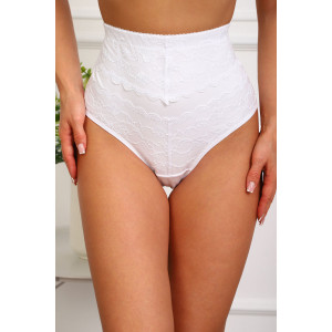 Трусы женские №64984 кружево+хлопок стрейч (р-ры: 54-58) белый