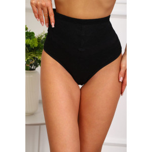 Трусы женские №64984 кружево+хлопок стрейч (р-ры: 54-58) черный