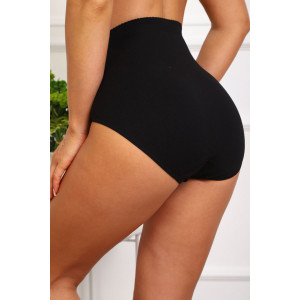 Трусы женские №64984 кружево+хлопок стрейч (р-ры: 54-58) черный