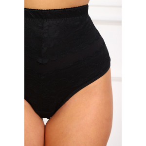 Трусы женские №64984 кружево+хлопок стрейч (р-ры: 54-58) черный