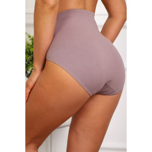 Трусы женские №64984 кружево+хлопок стрейч (р-ры: 54-58) кофе