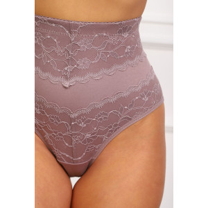 Трусы женские №64984 кружево+хлопок стрейч (р-ры: 54-58) кофе