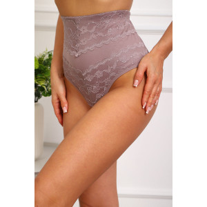 Трусы женские №64984 кружево+хлопок стрейч (р-ры: 54-58) кофе
