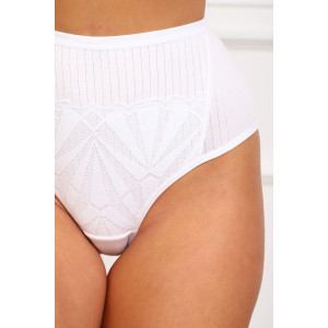 Трусы женские №64983 кружево+хлопок стрейч (р-ры: 50-54) белый