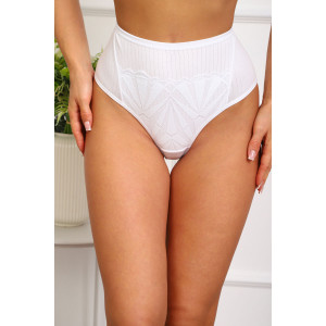 Трусы женские №64983 кружево+хлопок стрейч (р-ры: 50-54) белый