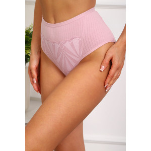 Трусы женские №64983 кружево+хлопок стрейч (р-ры: 50-54) розовый