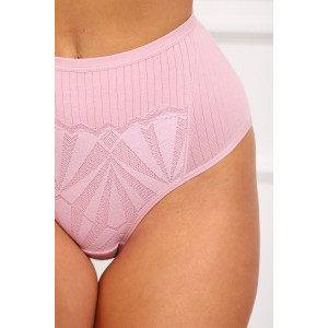 Трусы женские №64983 кружево+хлопок стрейч (р-ры: 50-54) розовый