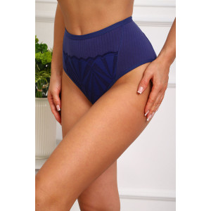 Трусы женские №64983 кружево+хлопок стрейч (р-ры: 50-54) синий