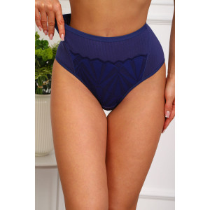 Трусы женские №64983 кружево+хлопок стрейч (р-ры: 50-54) синий