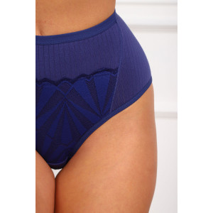 Трусы женские №64983 кружево+хлопок стрейч (р-ры: 50-54) синий